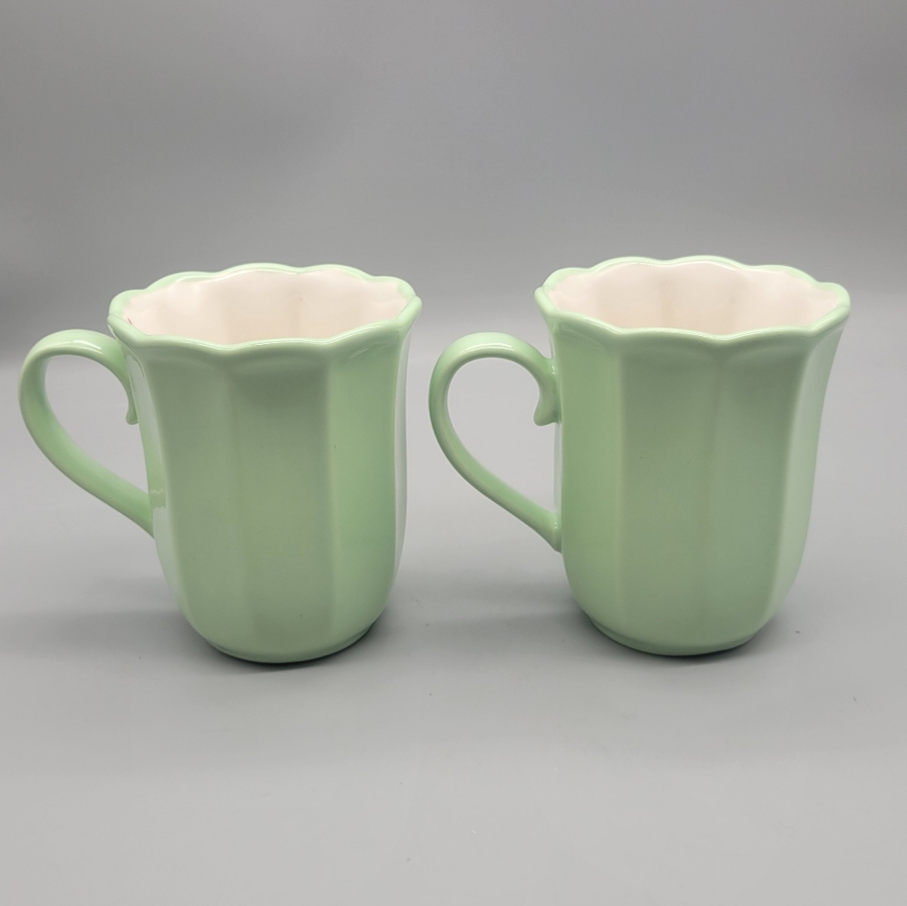 Pioneer Woman Jade Jadeite Coffee Mug Set Of 2 Painted Meadow - Picture 7 of 7